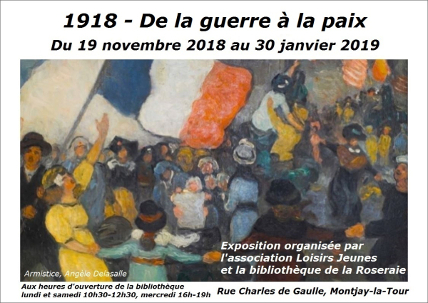 0AFFICHE 1918 de la guerre à la paix