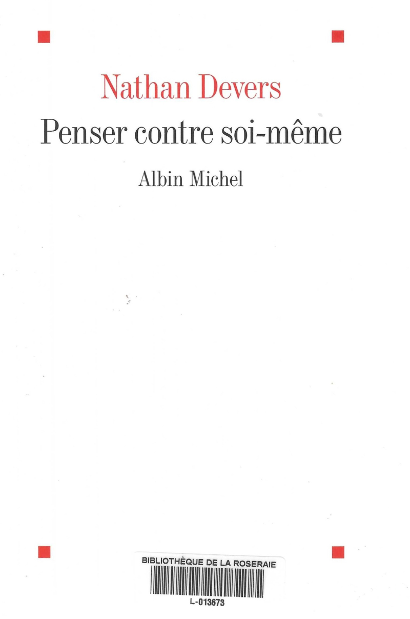 Penser contre soi soi même